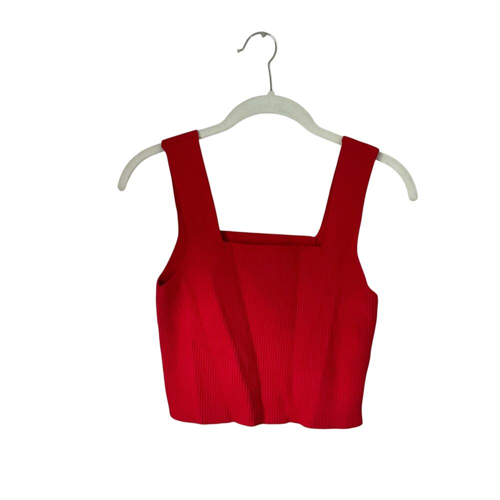 SHEIN Red Ribbed Crop Top: Modern